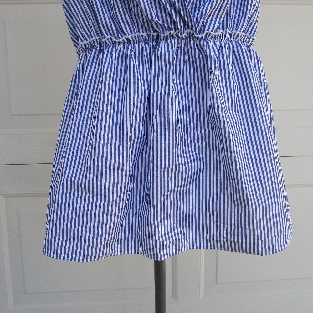 Banana Republic blue white cross back blouse M - Picture 5 of 8